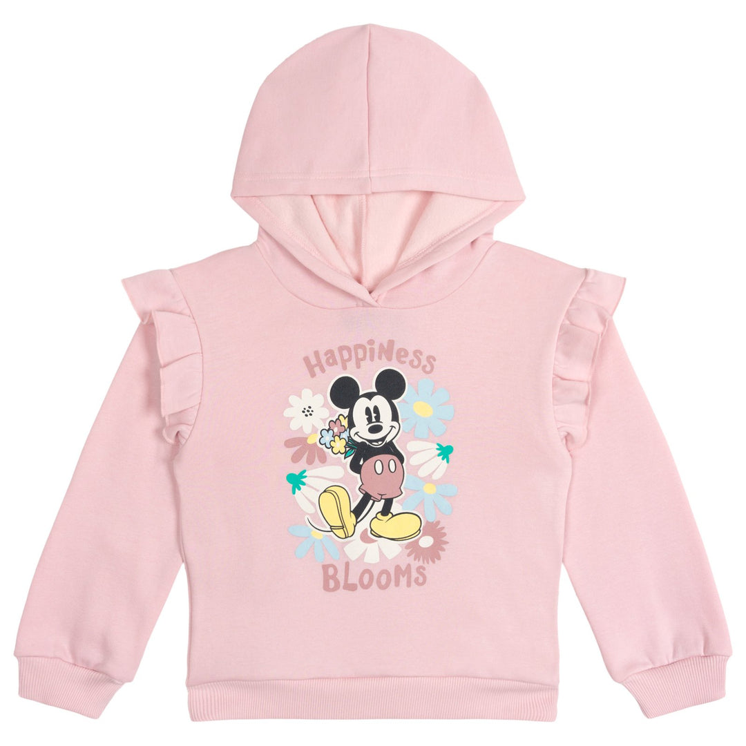 Disney Mickey Mouse Girls' 2-Piece Fleece Hoodie and Leggings Set Pink Cream