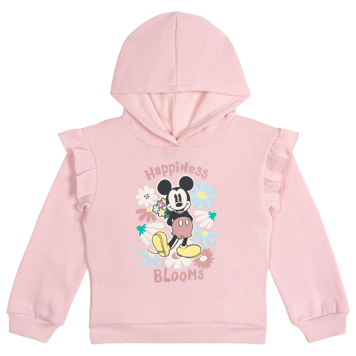 Disney Mickey Mouse Girls' 2-Piece Fleece Hoodie and Leggings Set Pink Cream