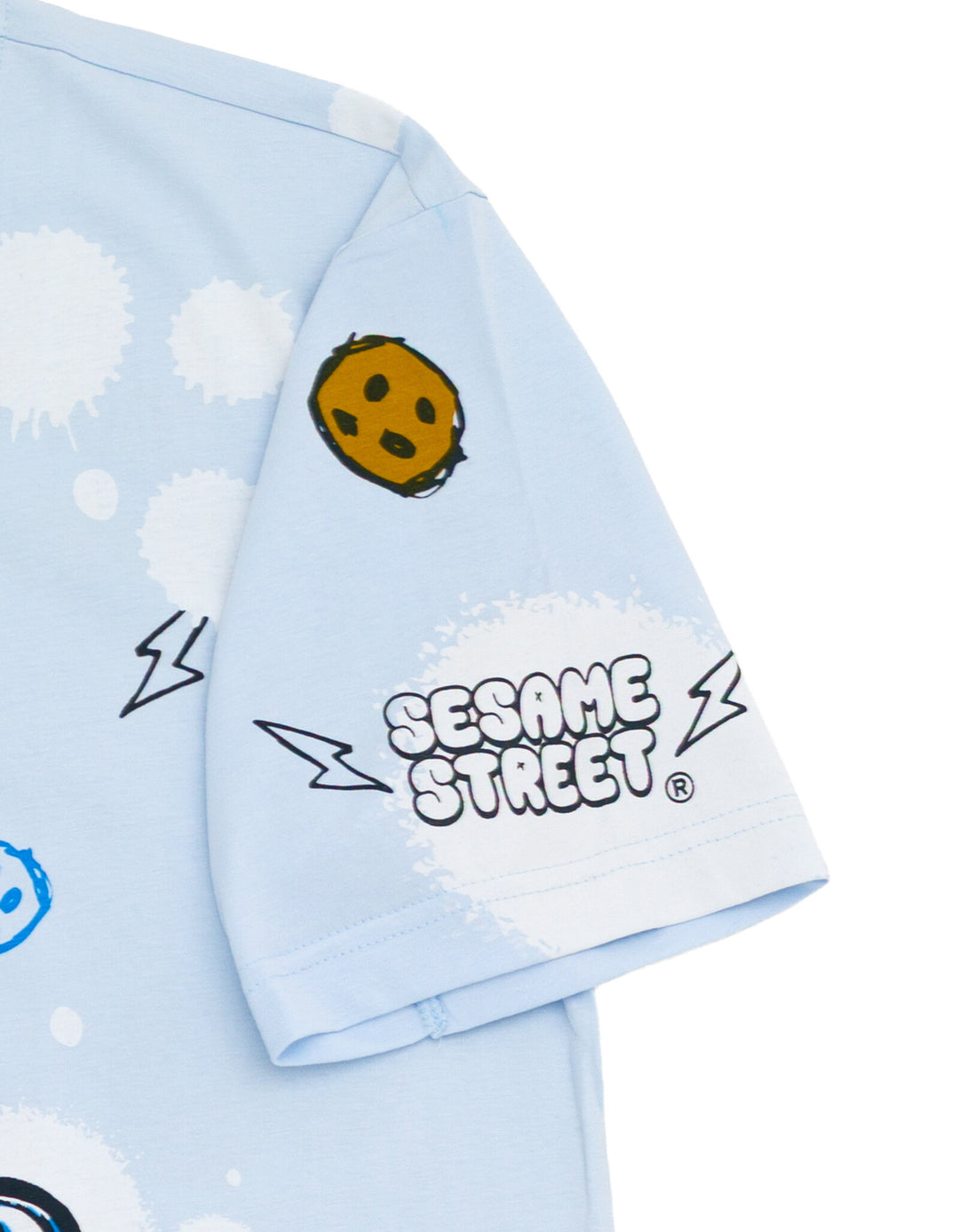 Sesame Street Cookie Monster Men's Crewneck Short Sleeve T-Shirt Blue