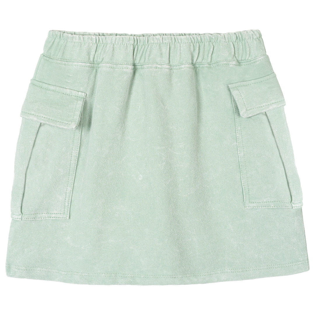 Star Wars The Mandalorian Grogu Girls' 2-Piece Mineral Wash T-Shirt and Skort Set Sage Green