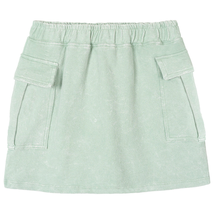 Star Wars The Mandalorian Grogu Girls' 2-Piece Mineral Wash T-Shirt and Skort Set Sage Green