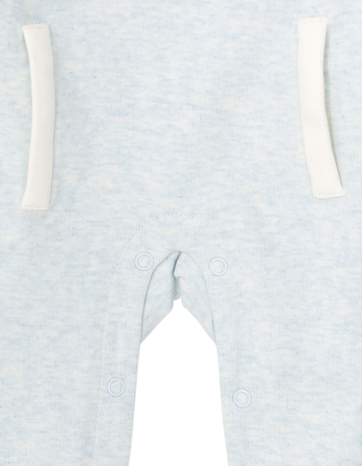 Cozeeme Baby Boy or Girl Footed Sleep N Play Heather Light Blue