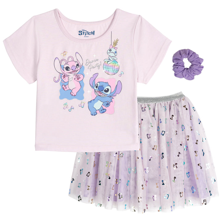 Lilo & Stitch Girls' T-Shirt and Tutu Skirt Set Pink Angel