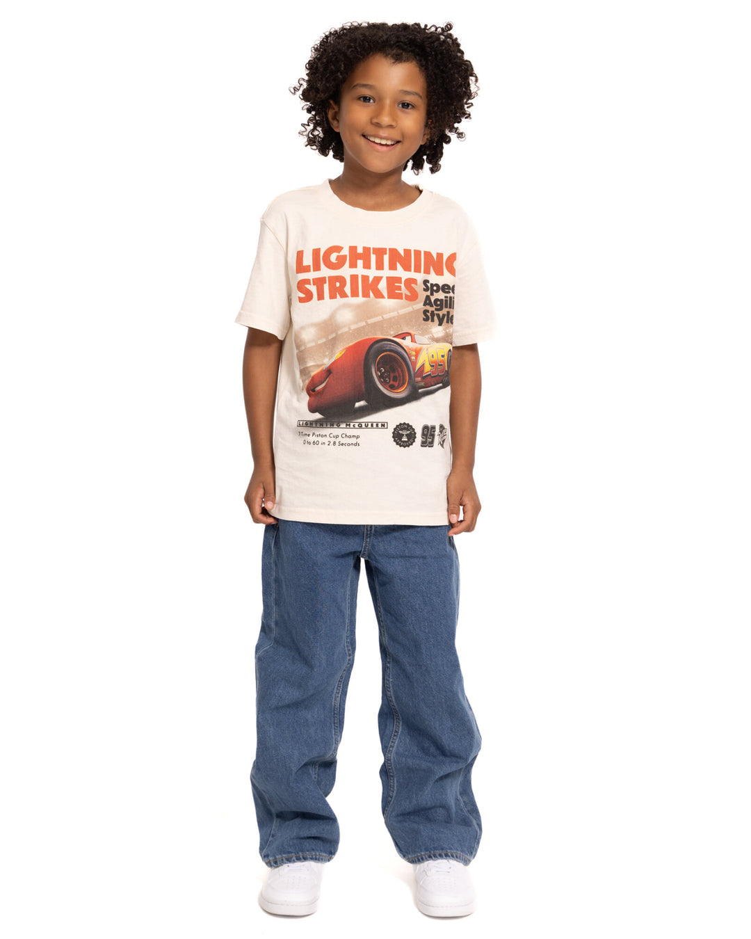 Cars Lightning McQueen Boys' Short Sleeve T-Shirt Sandshell Wash