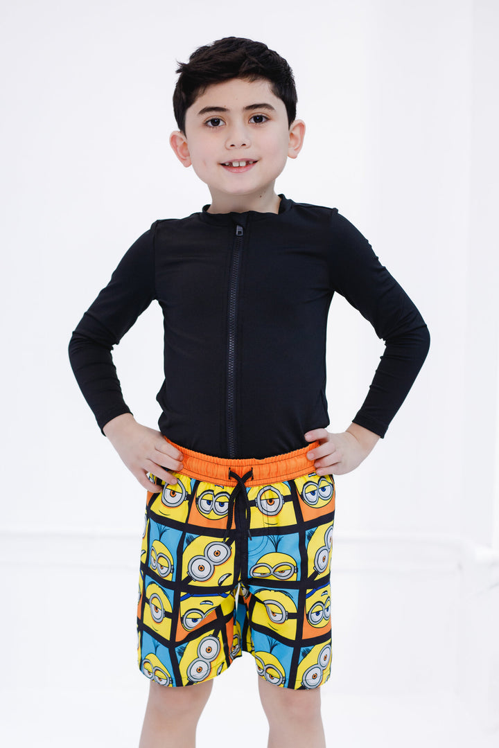 Minions Boys' Swimwear Swim Trunks Blue Orange Yellow