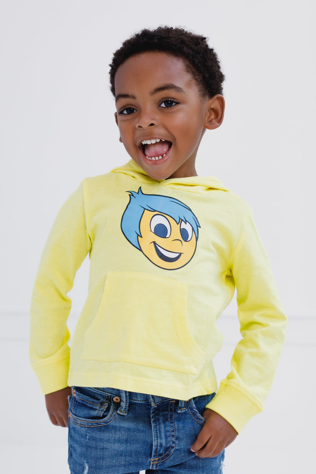 Inside Out Joy Boys' Jersey Hooded Long Sleeve Tee Bright Yellow