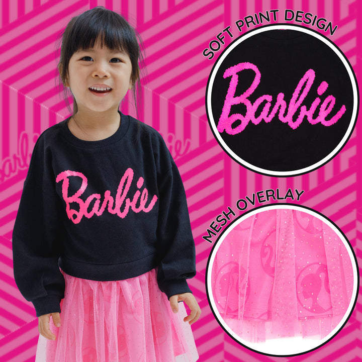 Barbie Girls' Glitter Tutu Dress Black Pink