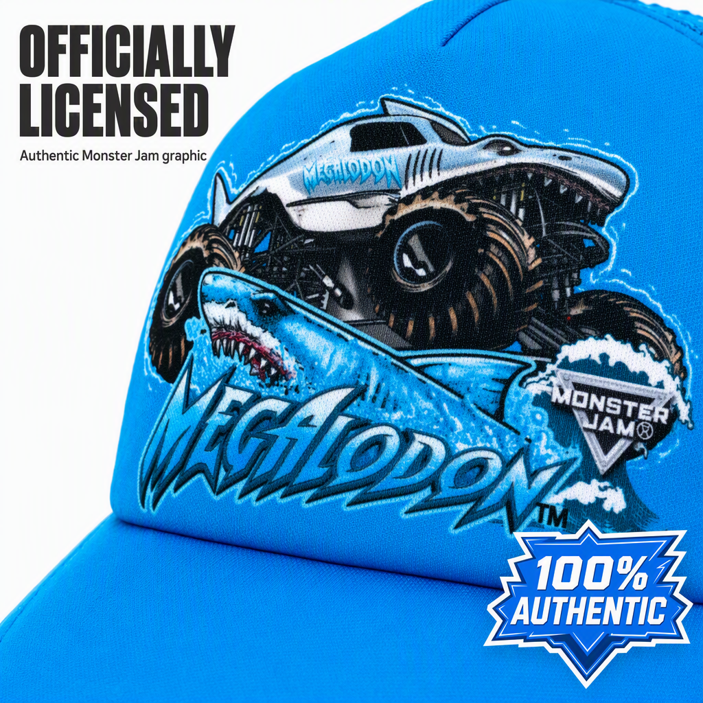 Monster Jam Megalodon Boys' Strapback Baseball Cap Blue