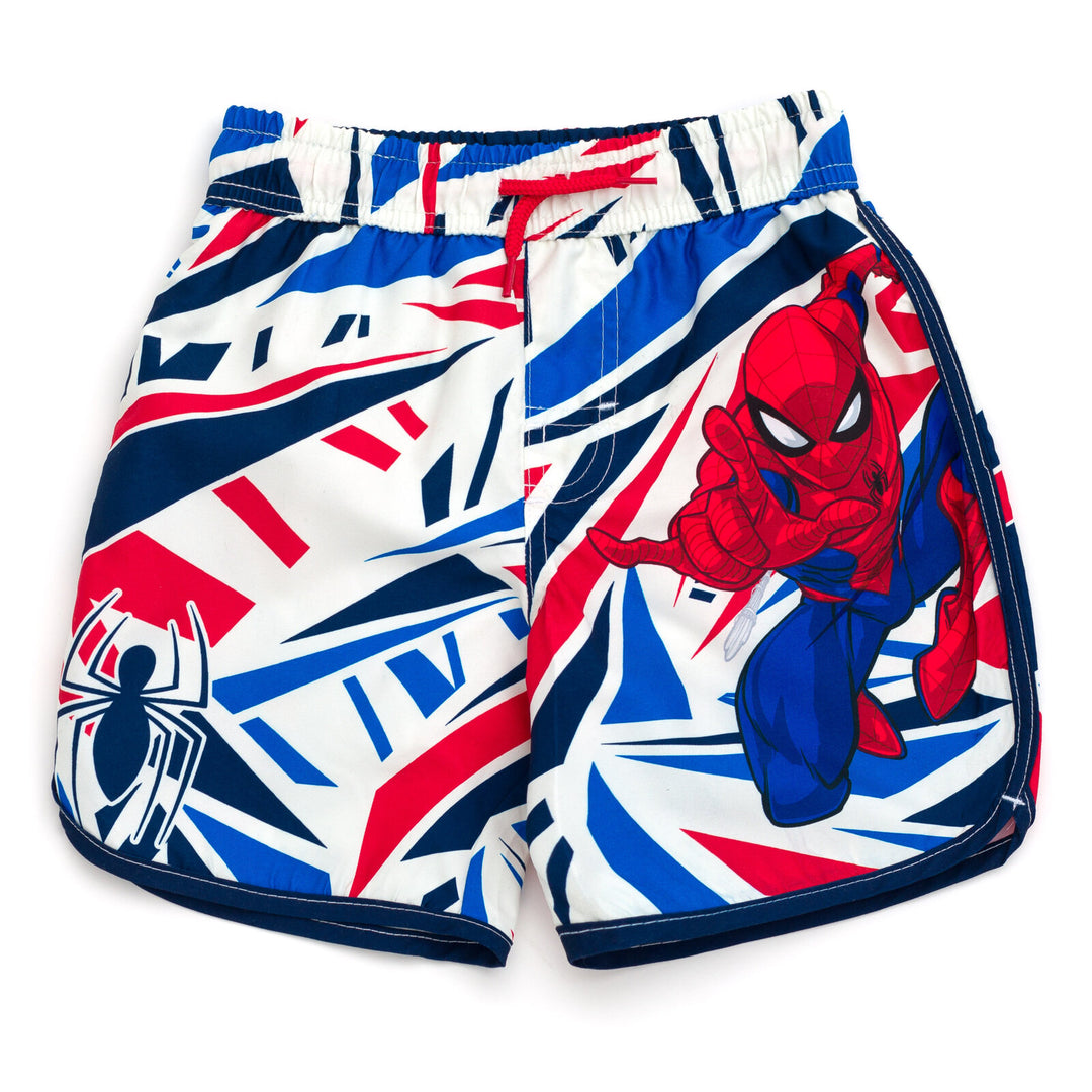 Marvel Spider-Man Little Boys' 2-Piece Rash Guard and Swim Trunks Set Navy Glass