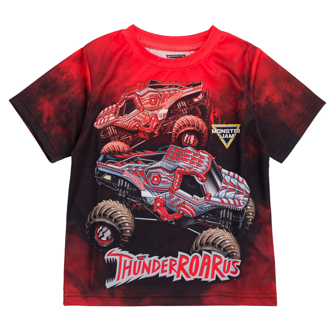 Monster Jam ThunderROARus Boys' Athletic Short Sleeve T-Shirt Red