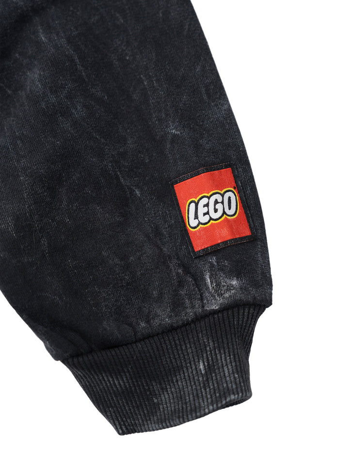 LEGO Crewneck Pullover Sweatshirt Mineral Wash Black