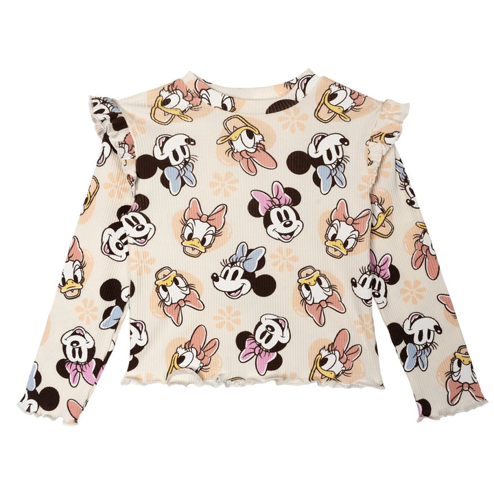 Minnie Mouse Girls' Ribbed Long Sleeve Tee and Pants Set Tusk Daisy