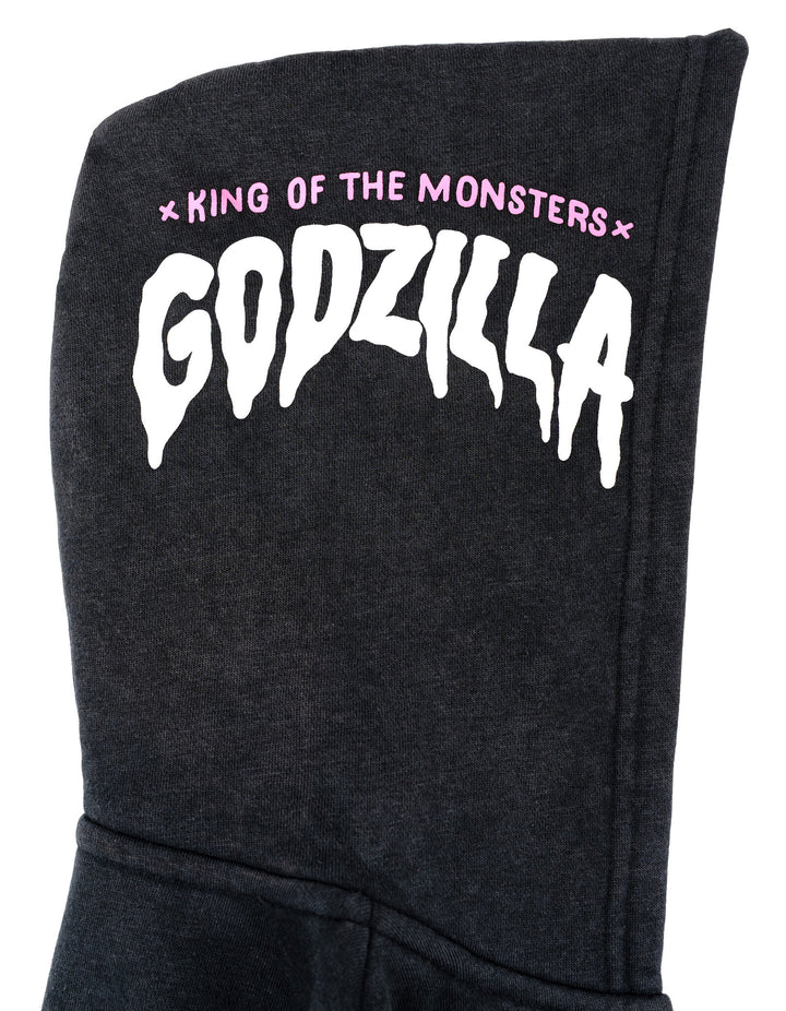 Godzilla Boys' Fleece Zip Up Hoodie Dark Grey