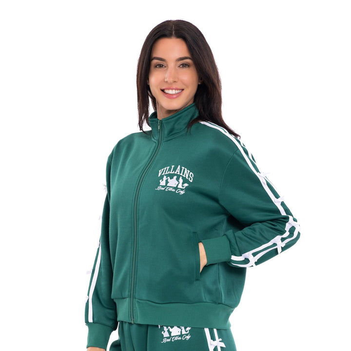 Disney Villains Women's Athletic Zip-Up Track Jacket Green