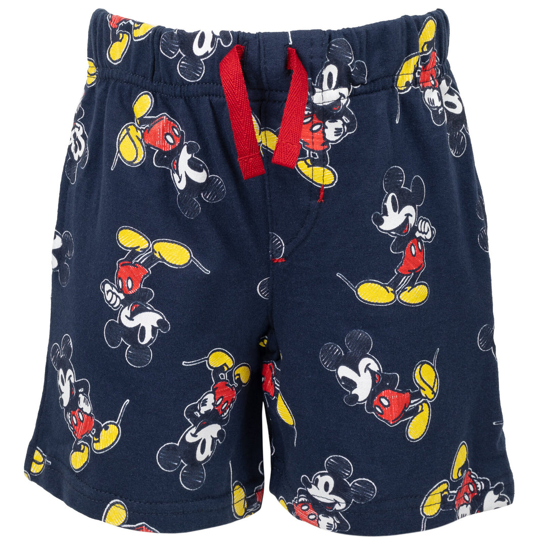 Camiseta gráfica de Mickey Mouse de Disney y pantalones cortos de felpa francesa
