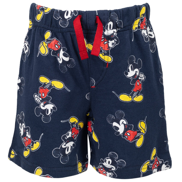 Camiseta gráfica de Mickey Mouse de Disney y pantalones cortos de felpa francesa