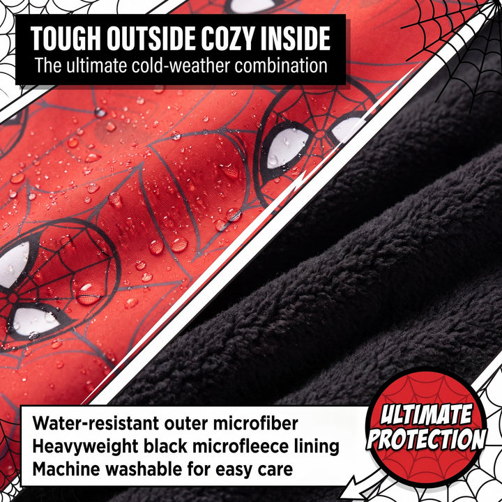 Marvel Spider-Man Boys' Zip-Up Hooded Jacket Red Black