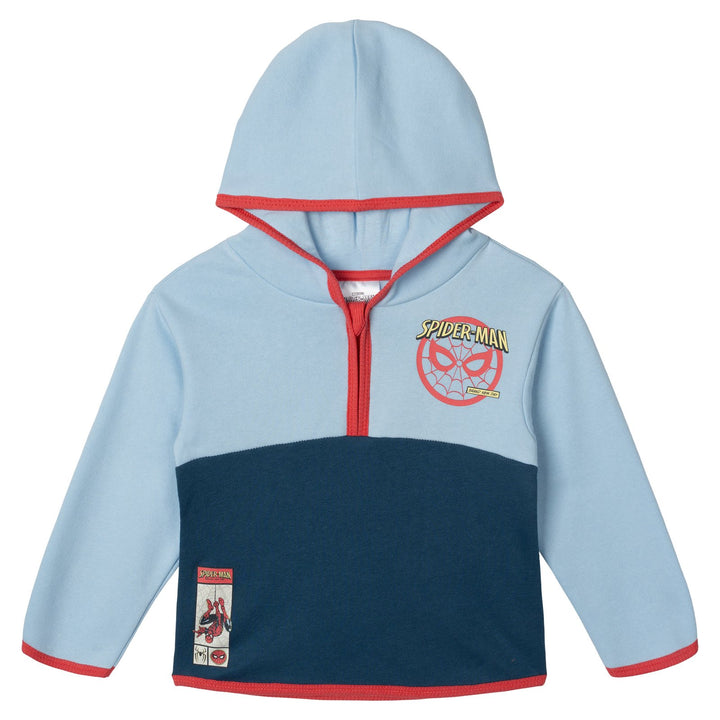Marvel Spider-Man Boys' Fleece Quarter-Zip Hoodie Blue