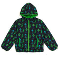 Minecraft Hooded Zip-Up Rain Jacket Creeper Zombie Black