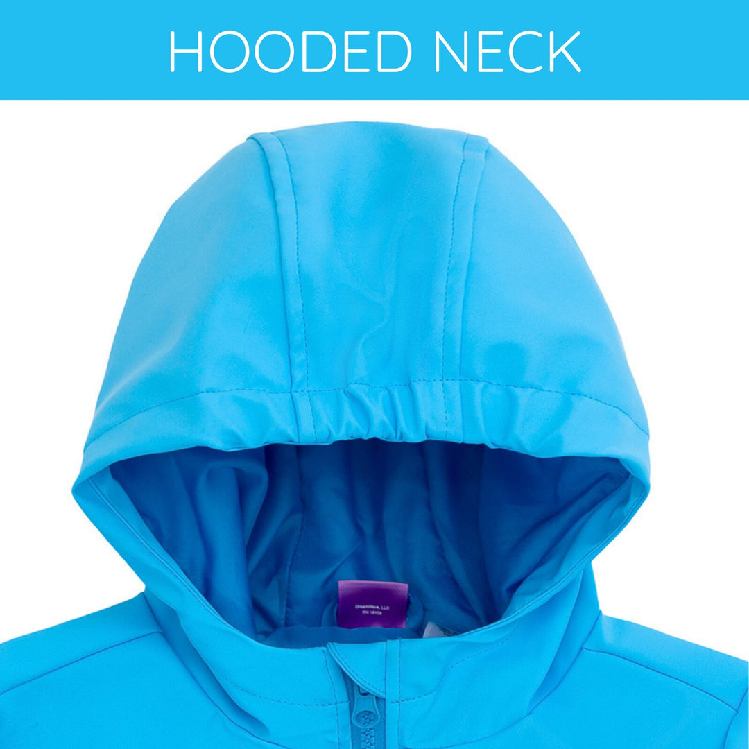 Lilo & Stitch Girls' Hooded Zip-Up Rain Jacket Cloud Blue