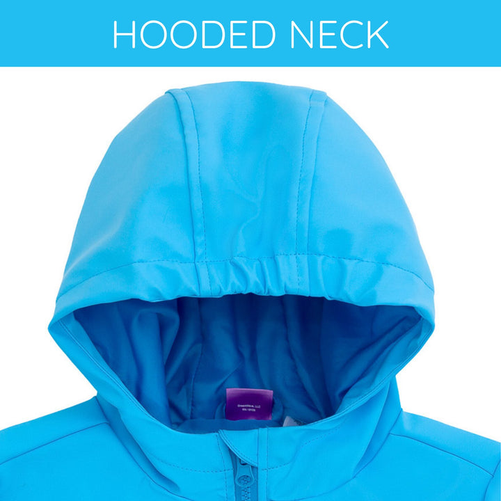 Lilo & Stitch Girls' Hooded Zip-Up Rain Jacket Cloud Blue