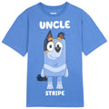 Bluey Uncle Stripe Men's Short Sleeve T-Shirt Light Purple