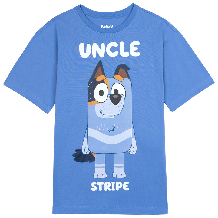 Bluey Uncle Stripe Men's Short Sleeve T-Shirt Light Purple