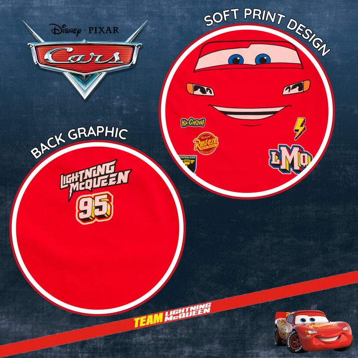 Cars Lightning McQueen Boys' Cosplay Short Sleeve T-Shirt Red
