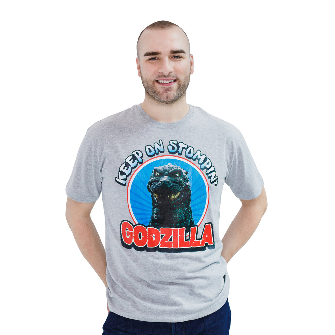 Godzilla Adult Men or Women Short Sleeve T-Shirt Medium Heather Grey