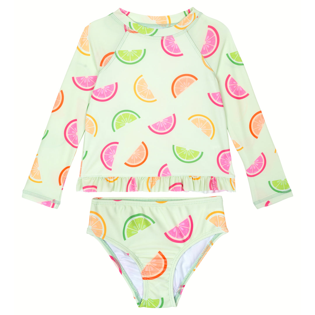 Dreamwave Girls' Swimwear 2-Piece Rash Guard and Bikini Bottom Set UPF 50+
