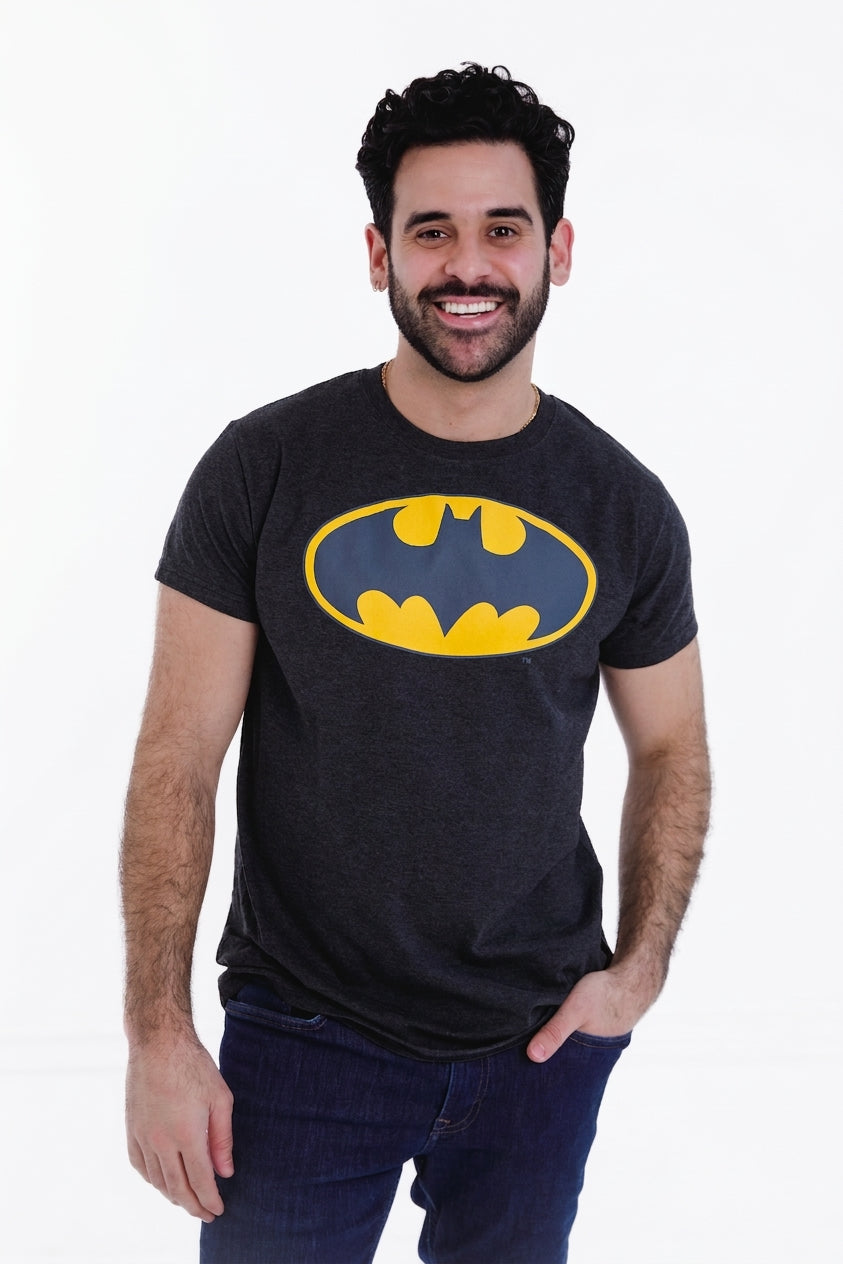 DC Comics Justice League Batman Men's Cosplay T-Shirt Charcoal