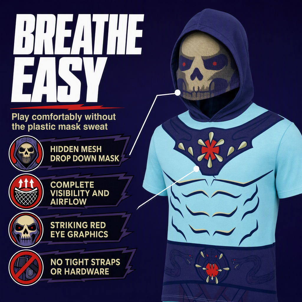Masters of the Universe Skeletor Men's Cosplay Hooded T-Shirt Purple