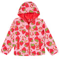 Strawberry Shortcake Girls' Zip-Up Hooded Windbreaker Jacket Pink