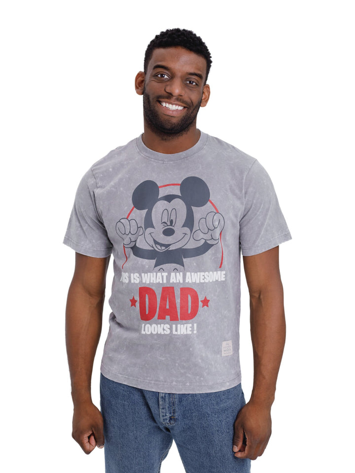 Disney Mickey Mouse Men's Father's Day T-Shirt Mineral Grey