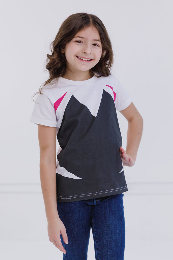 Marvel Spider-Verse Girls' Cosplay Short Sleeve T-Shirt White Ghost