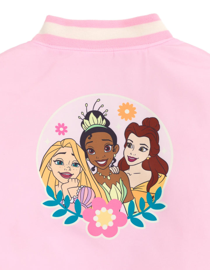 Disney Princess Girls' Varsity Bomber Jacket Pastel Pink