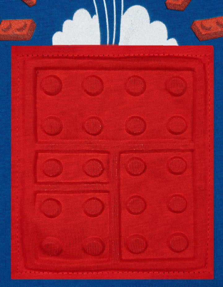 LEGO Boys' Short Sleeve T-Shirt Blue Embossed Space
