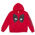 Deadpool Men's Marvel Deadpool and Wolverine Fleece Zip Up Hoodie Mineral Red