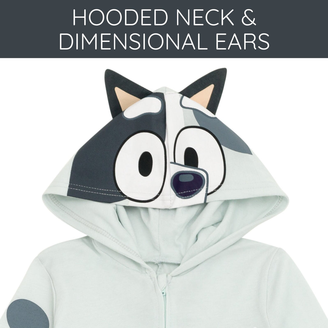 Bluey Muffin Cosplay Hooded Coverall Grey Blue
