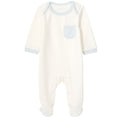 Cozeeme Baby Boy or Girl Footed Sleep N Play Cream Heather Blue