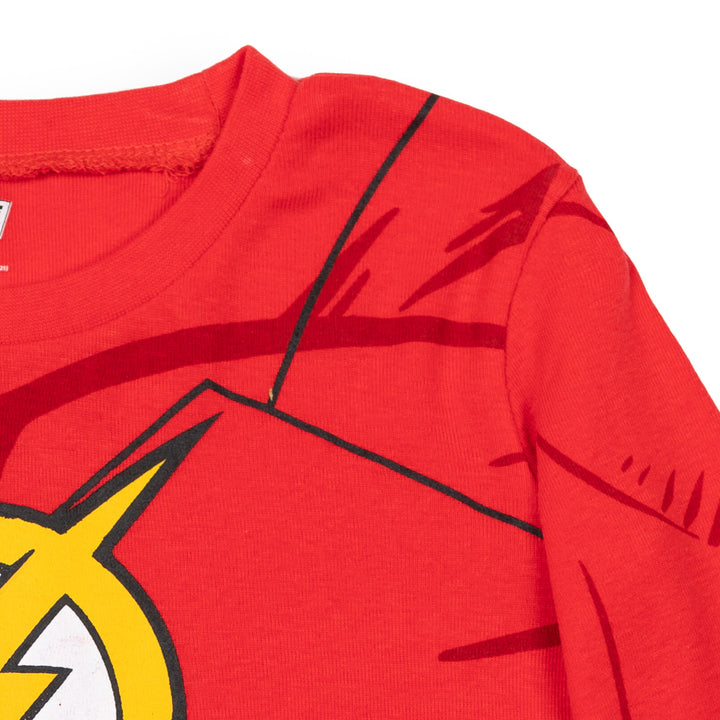 DC Comics Justice League Boys' 2-Piece Long Sleeve Pajama Set The Flash Red