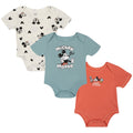 Disney Mickey Mouse & Friends Baby Boys' 3-Pack Short Sleeve Bodysuits Red Blue