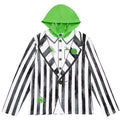 Beetlejuice Adult Men or Women Cosplay Pullover Hoodie White Black Stripe