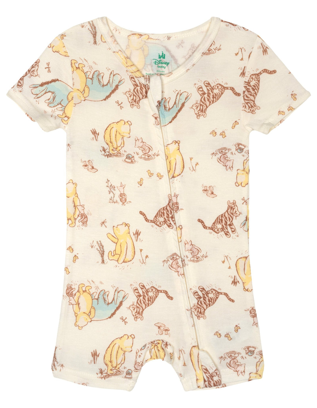 Disney Winnie the Pooh Baby 2-Pack Zip-Up One Piece Romper Blue Tusk