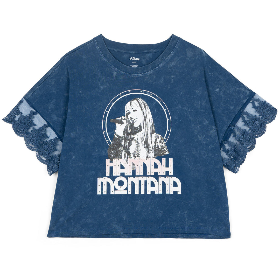 Hannah Montana Women's Short Sleeve T-Shirt Blue Wash