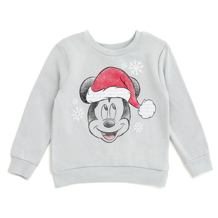 Disney Mickey Mouse Boys' Holiday 2-Piece Fleece Sweatshirt and Pants Set Grey