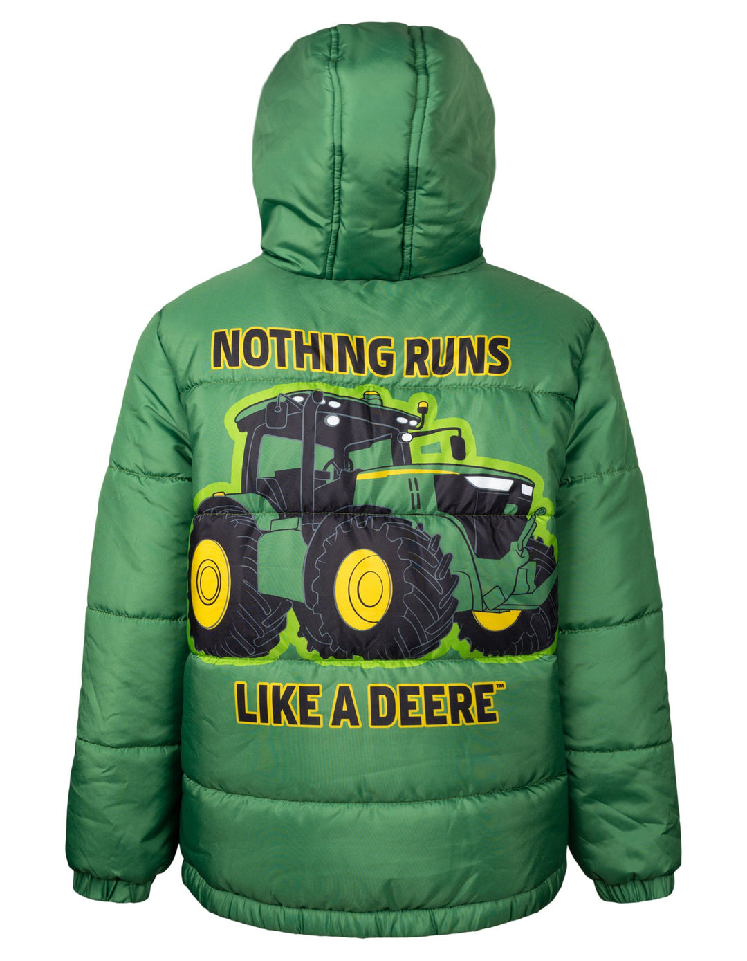 John Deere Boys' Quilted Hooded Puffer Jacket Chase Marshall Green