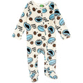 Sesame Street Baby Boys' Zip-Up Footed Sleep N' Play Ivory Cookie Monster