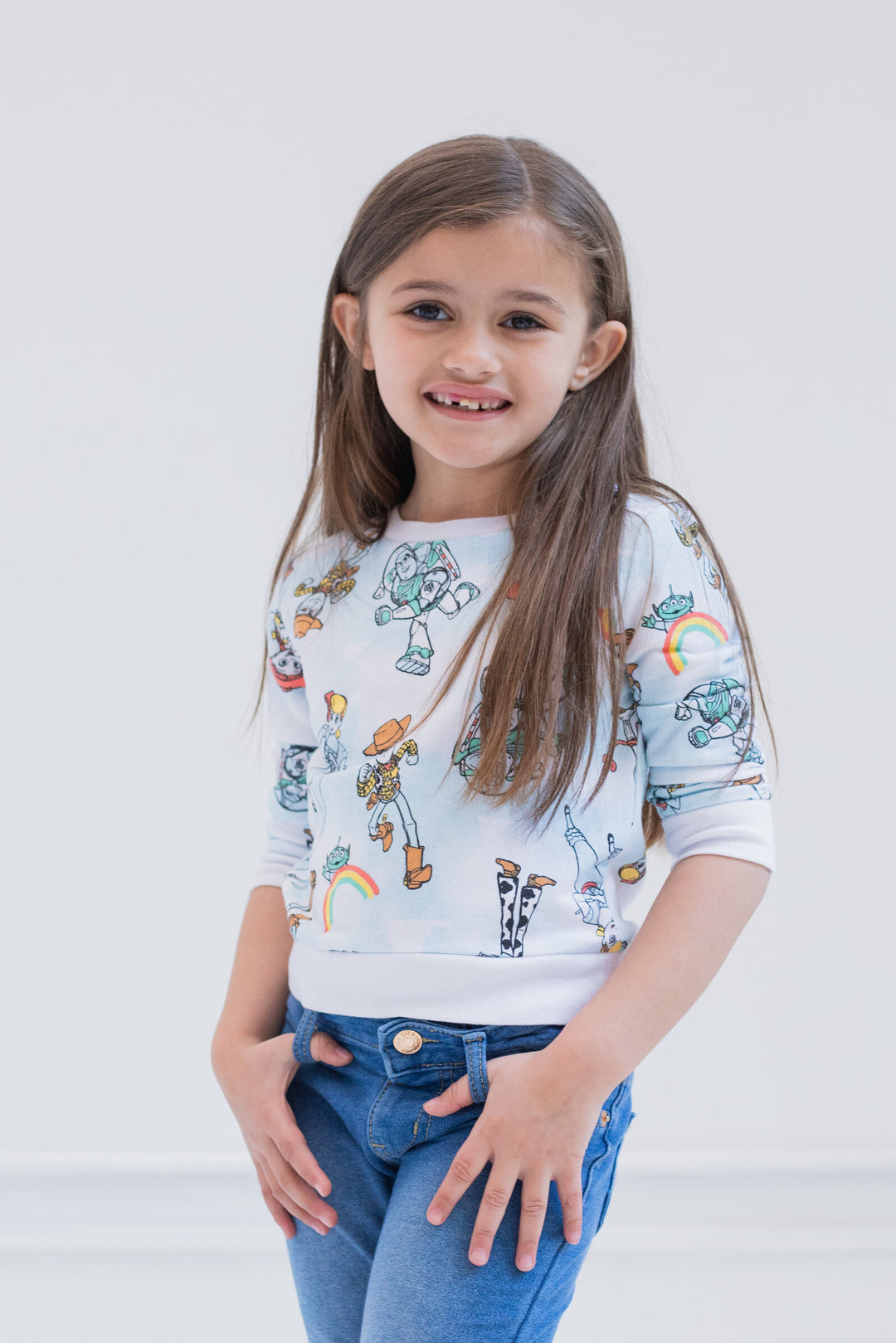 Disney Toy Story Girls' Pullover Sweatshirt Blue