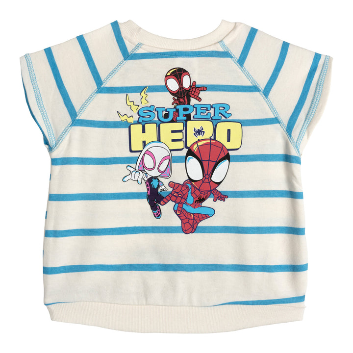 Marvel Spidey and His Amazing Friends Boys' 2-Piece T-Shirt and Shorts Set Ivory Blue
